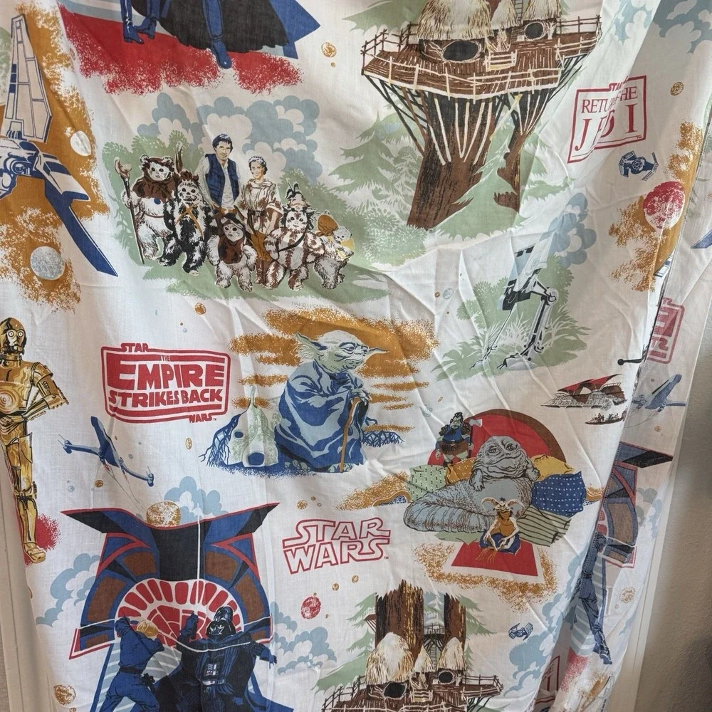Vintage 1983 Return of the Jedi Star Wars Twin Fitted Bed Sheet Only